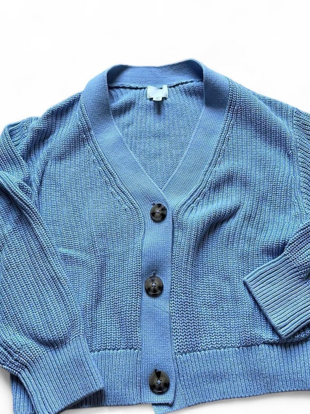 H&M Light Blue V-Neck Button Front Cardigan